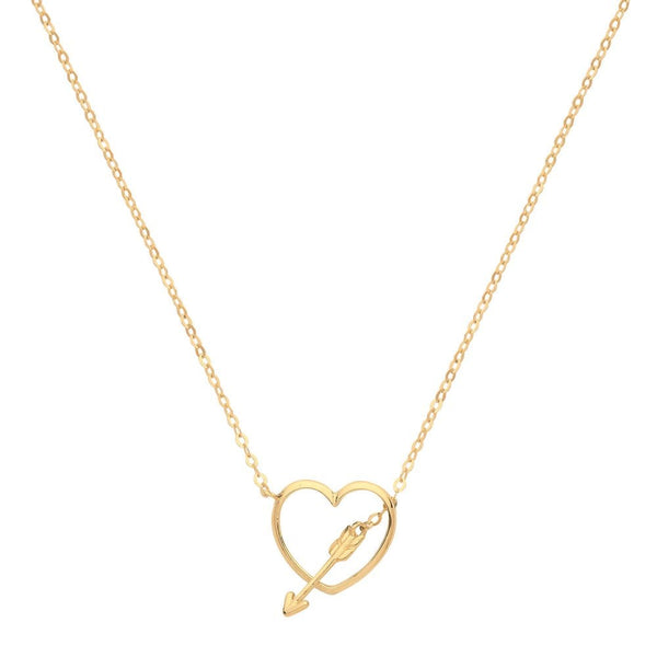 Francis & Gaye 9ct Yellow Gold Heart with Arrow Necklace