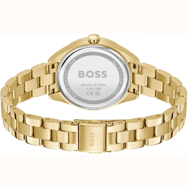 BOSS Ladies SAGE SPORT 34mm Pink Dial Gold Plated Watch