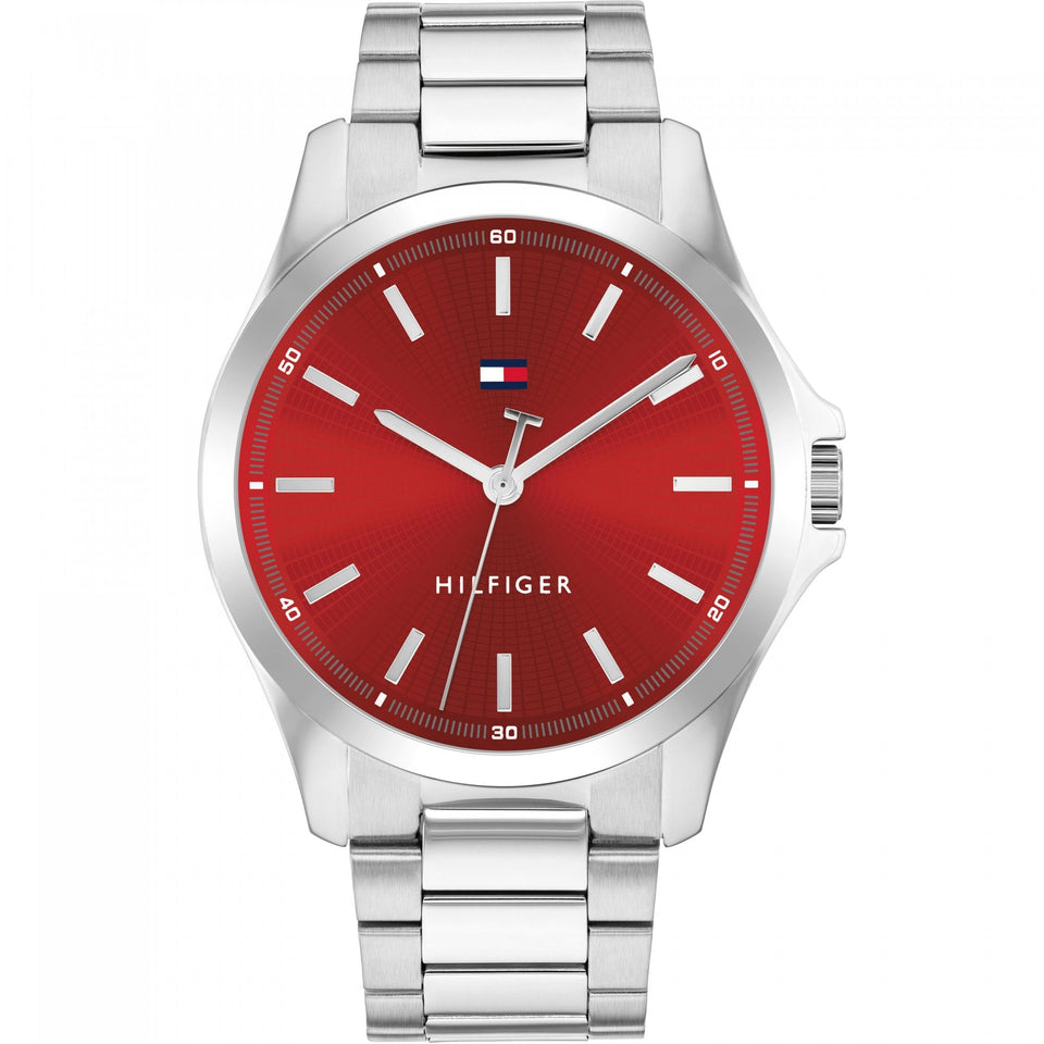 Tommy Hilfiger Men's Red Dial 43mm Bracelet Watch