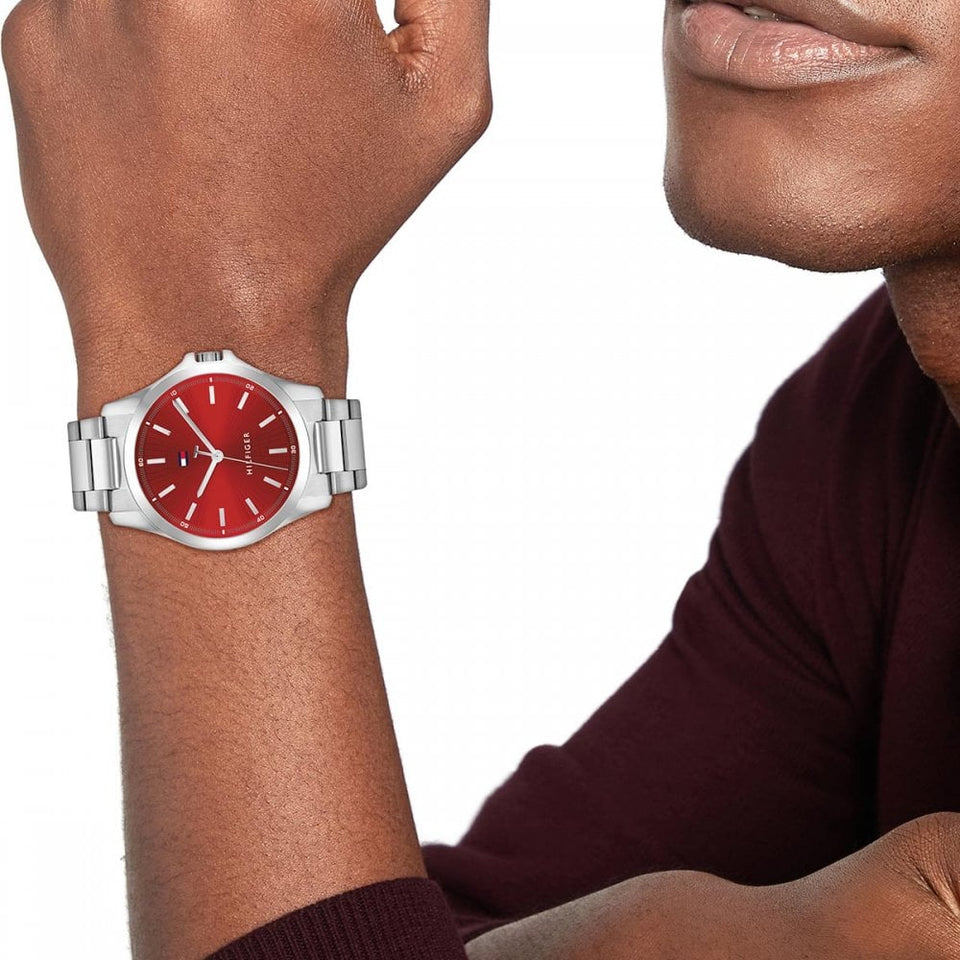 Tommy Hilfiger Men's Red Dial 43mm Bracelet Watch