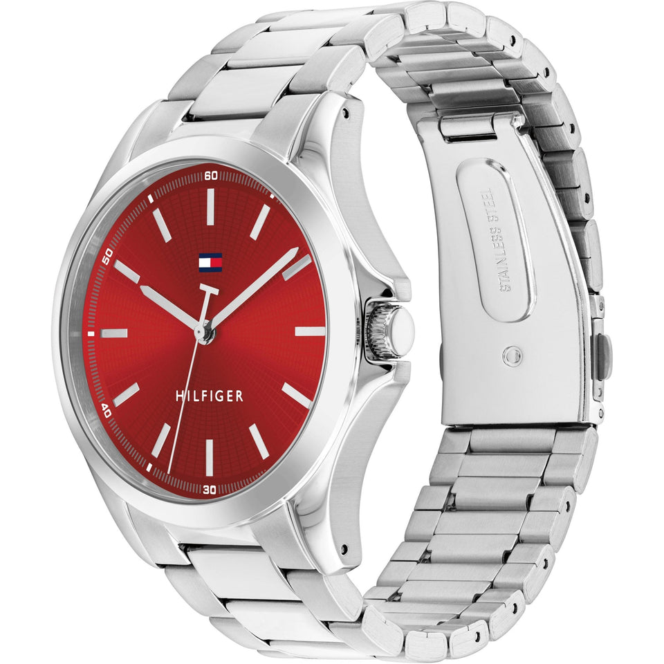 Tommy Hilfiger Men's Red Dial 43mm Bracelet Watch
