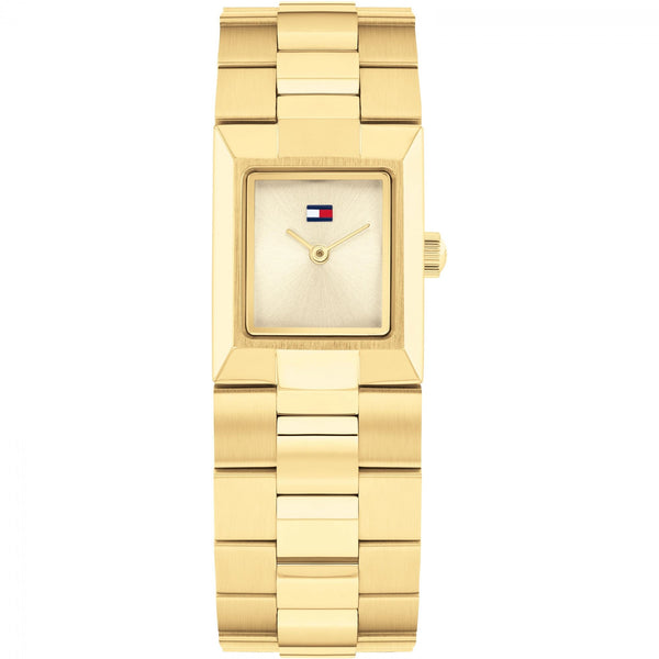 Tommy Hilfiger Ladies Gold Plated Sqaure Dial Bracelet Watch