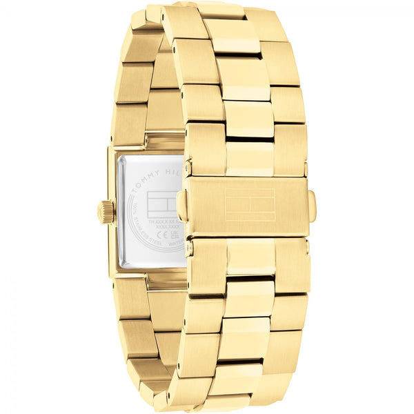 Tommy Hilfiger Ladies Gold Plated Sqaure Dial Bracelet Watch