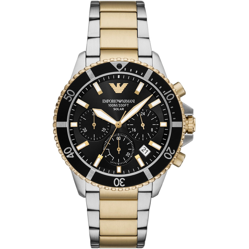 Emporio Armani Men's World Explorer 43mm Two Tone Chronograph Watch