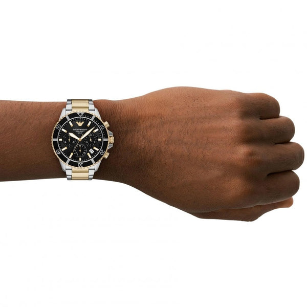 Emporio Armani Men's World Explorer 43mm Two Tone Chronograph Watch