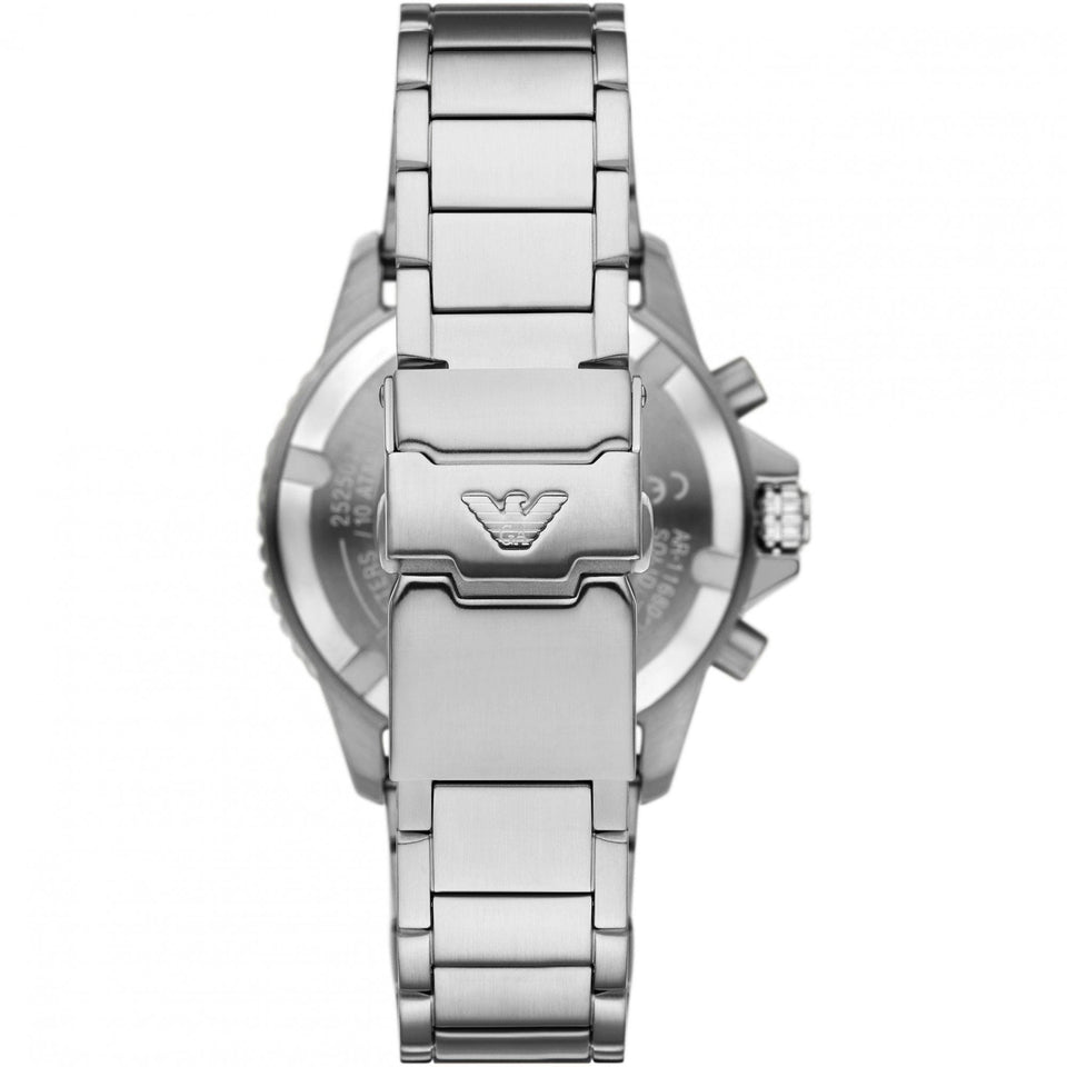 Emporio Armani Men's World Explorer 43mm Blue Dial Two Tone Chronograph Watch