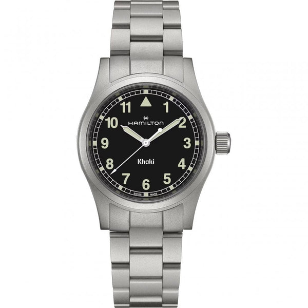 Hamilton Men's Khaki Field Steel Black Dial 38mm Quartz Watch