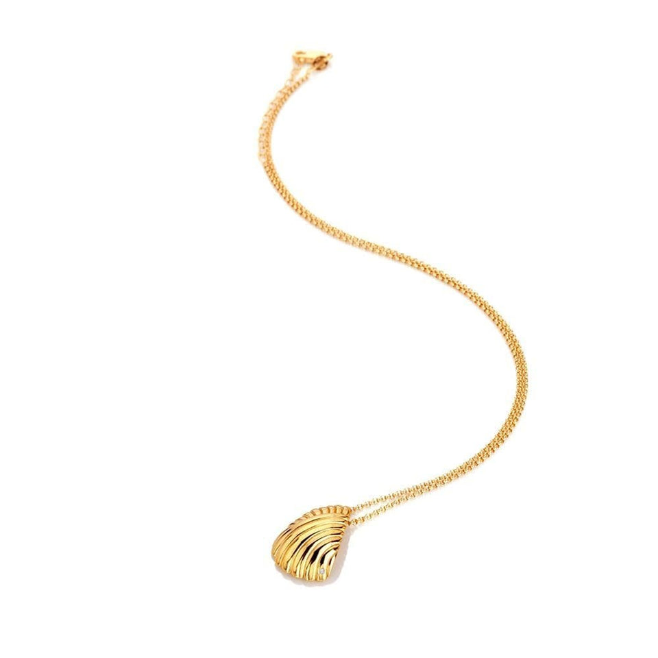Hot Diamonds Paris 18ct Gold Plated Shell Necklace