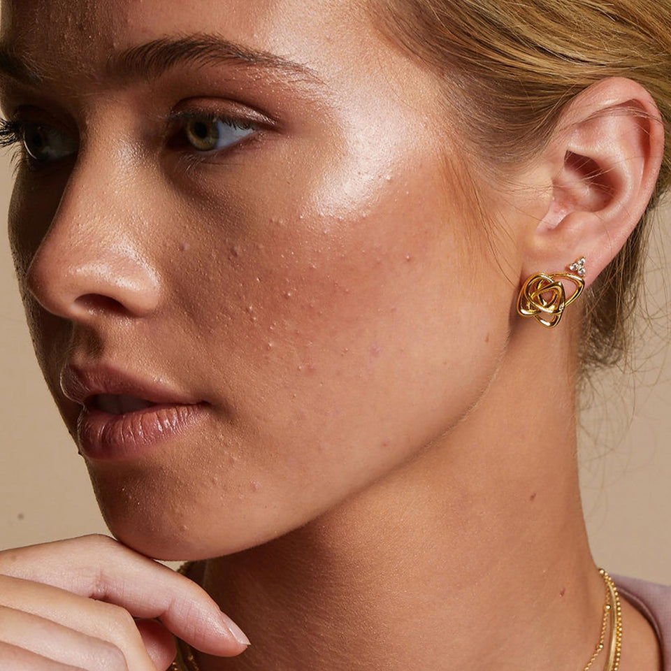 Hot Diamonds Golden Edit Endless Gold Plated Stud Earrings