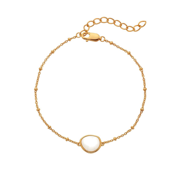 Hot Diamonds Golden Edit Calm Mother Of Pearl Gold Plated Bracelet