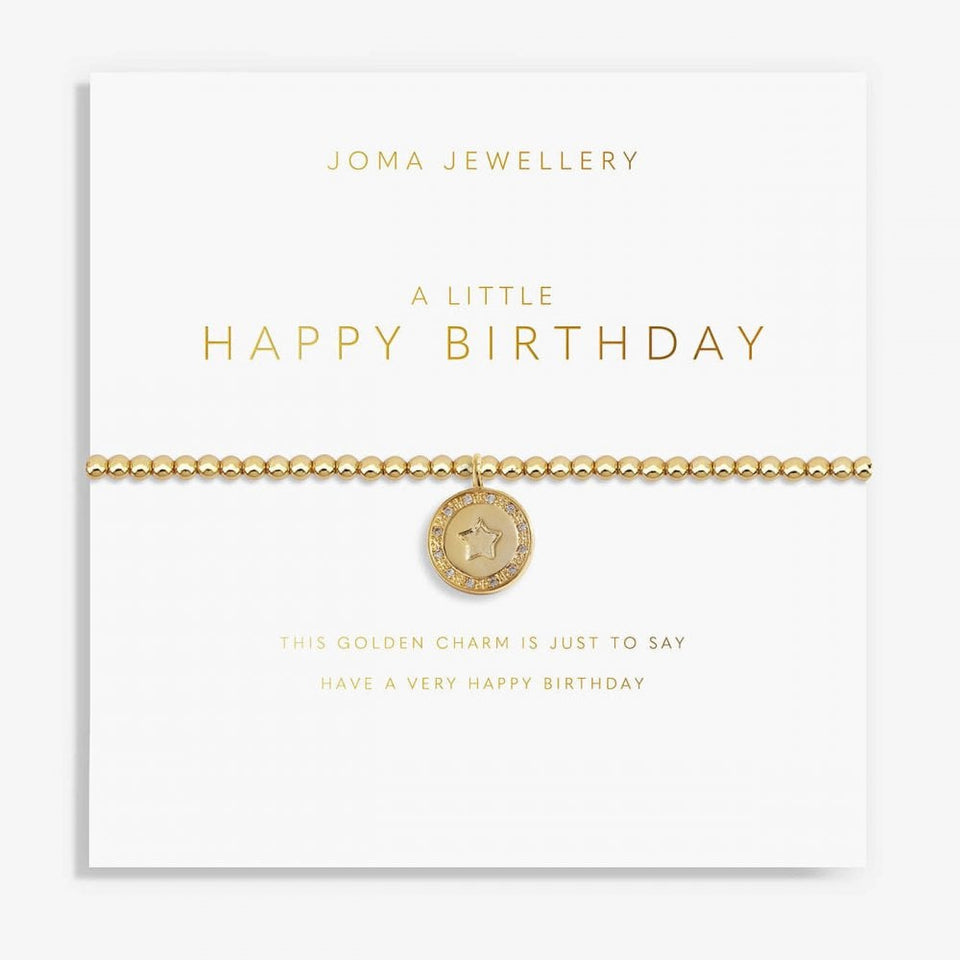 Joma Jewellery Gold A Little 'Happy Birthday' Bracelet