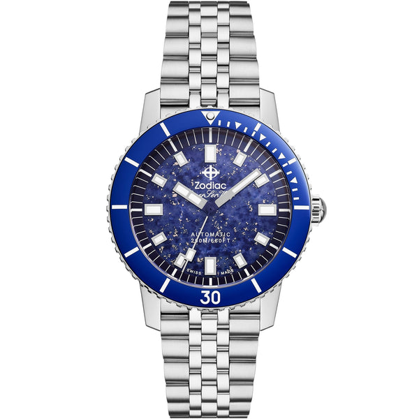 Zodiac SUPER SEA WOLF COMPRESSION Diver Men's Blue Lapis 40mm Watch