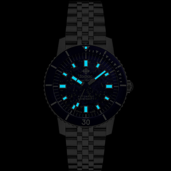 Zodiac SUPER SEA WOLF COMPRESSION Diver Men's Blue Lapis 40mm Watch