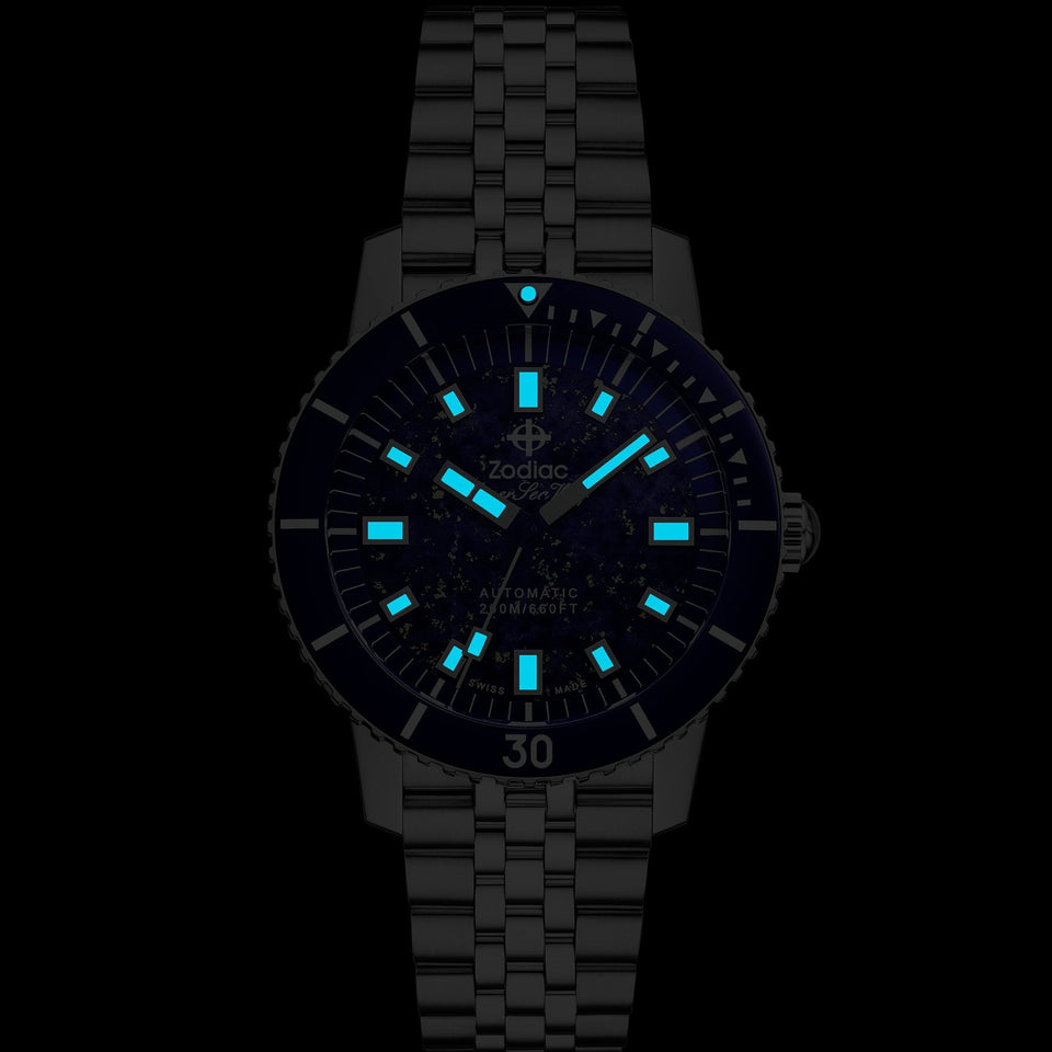 Zodiac SUPER SEA WOLF COMPRESSION Diver Men's Blue Lapis 40mm Watch
