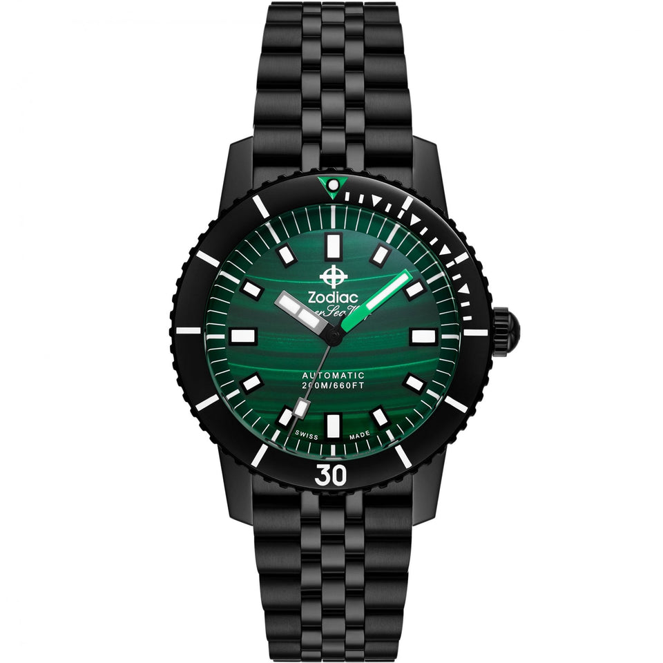 Zodiac SUPER SEA WOLF COMPRESSION Diver Men's Malachite 40mm Watch