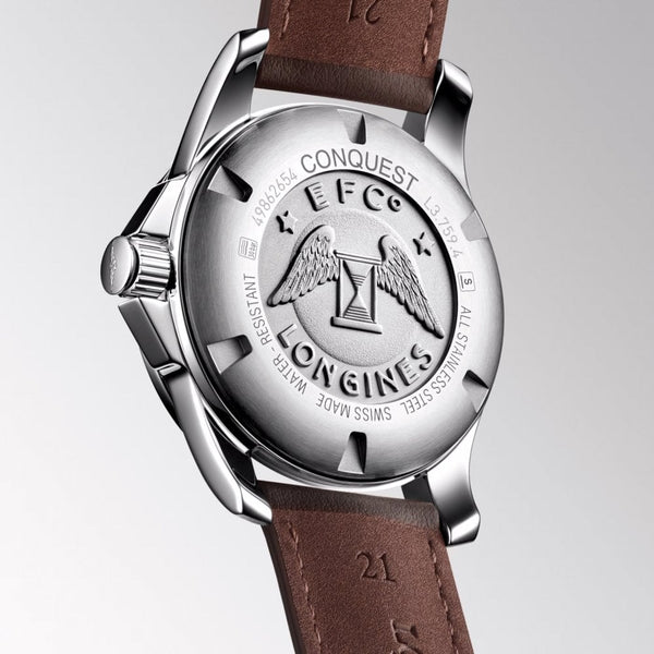 Longines Men's CONQUEST 43mm Brown Leather Quartz Watch