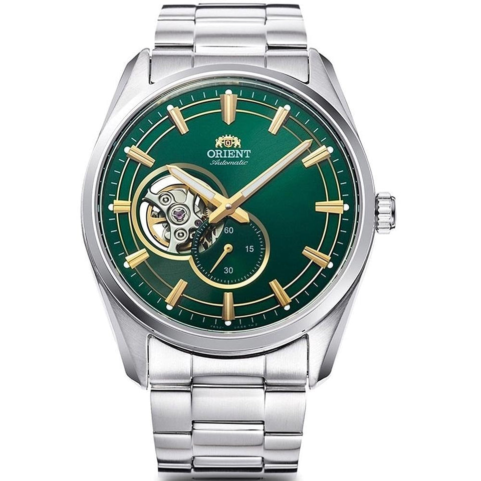 Orient Semi-Skeleton Green Dial Bracelet Automatic Watch