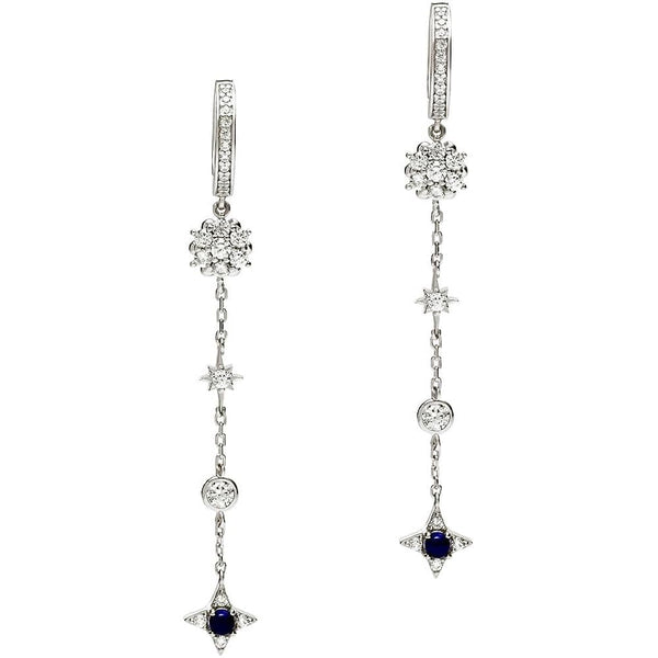 Emporio Armani Ladies Multi Stone Sterling Silver Drop Earrings