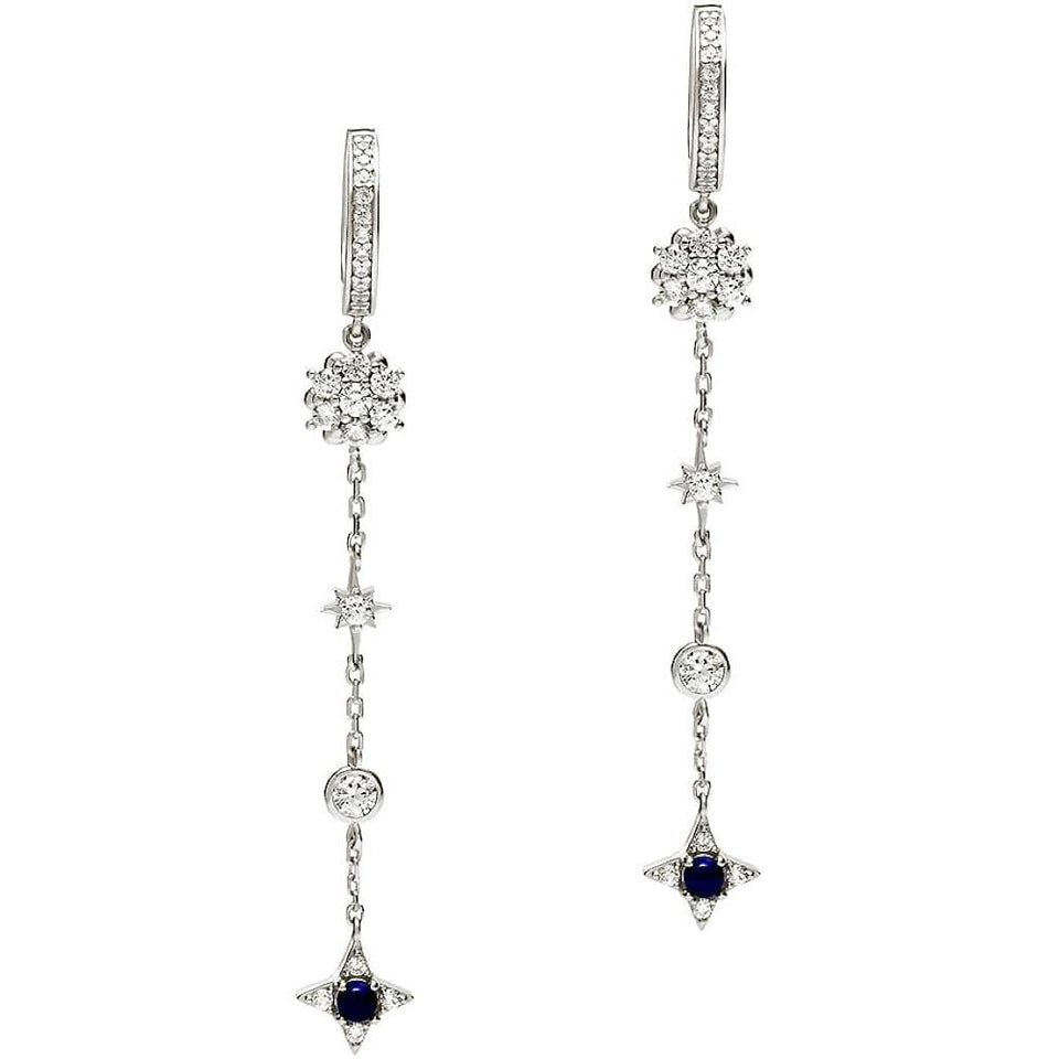 Emporio Armani Ladies Multi Stone Sterling Silver Drop Earrings