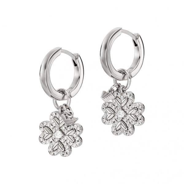 Emporio Armani Ladies Stone Set Clover Drop Earrings