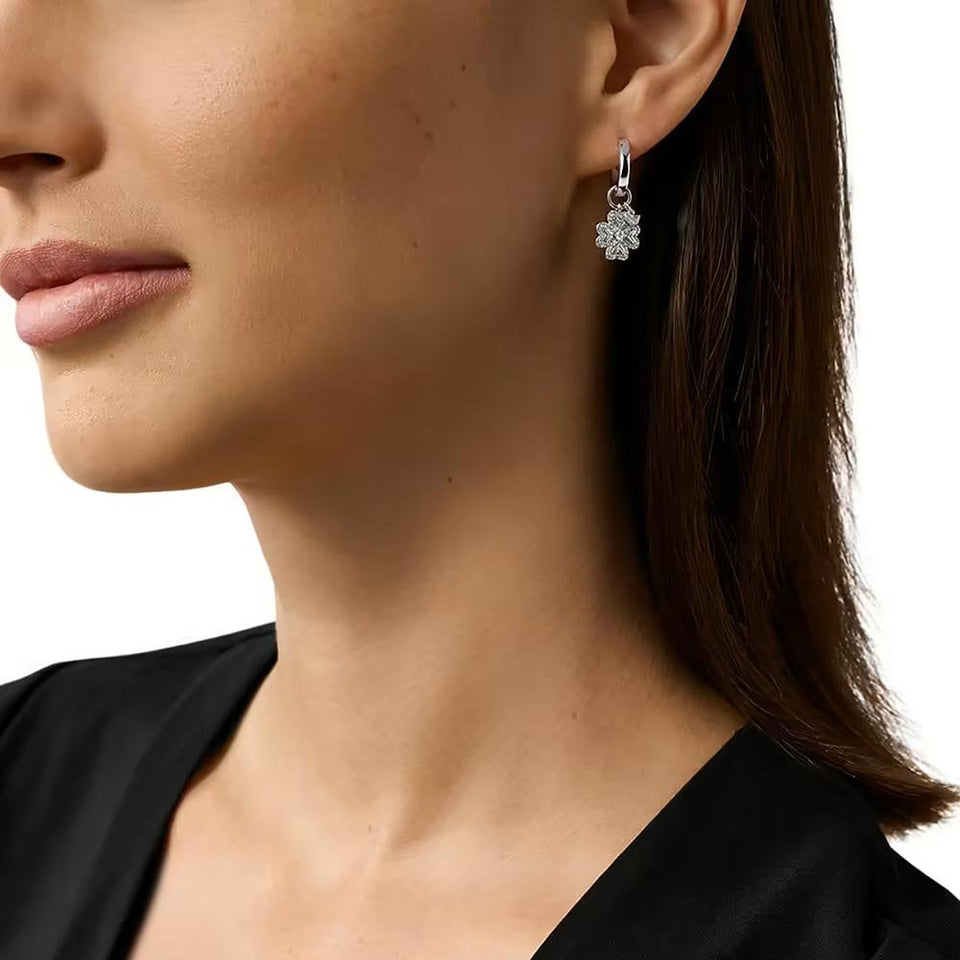 Emporio Armani Ladies Stone Set Clover Drop Earrings