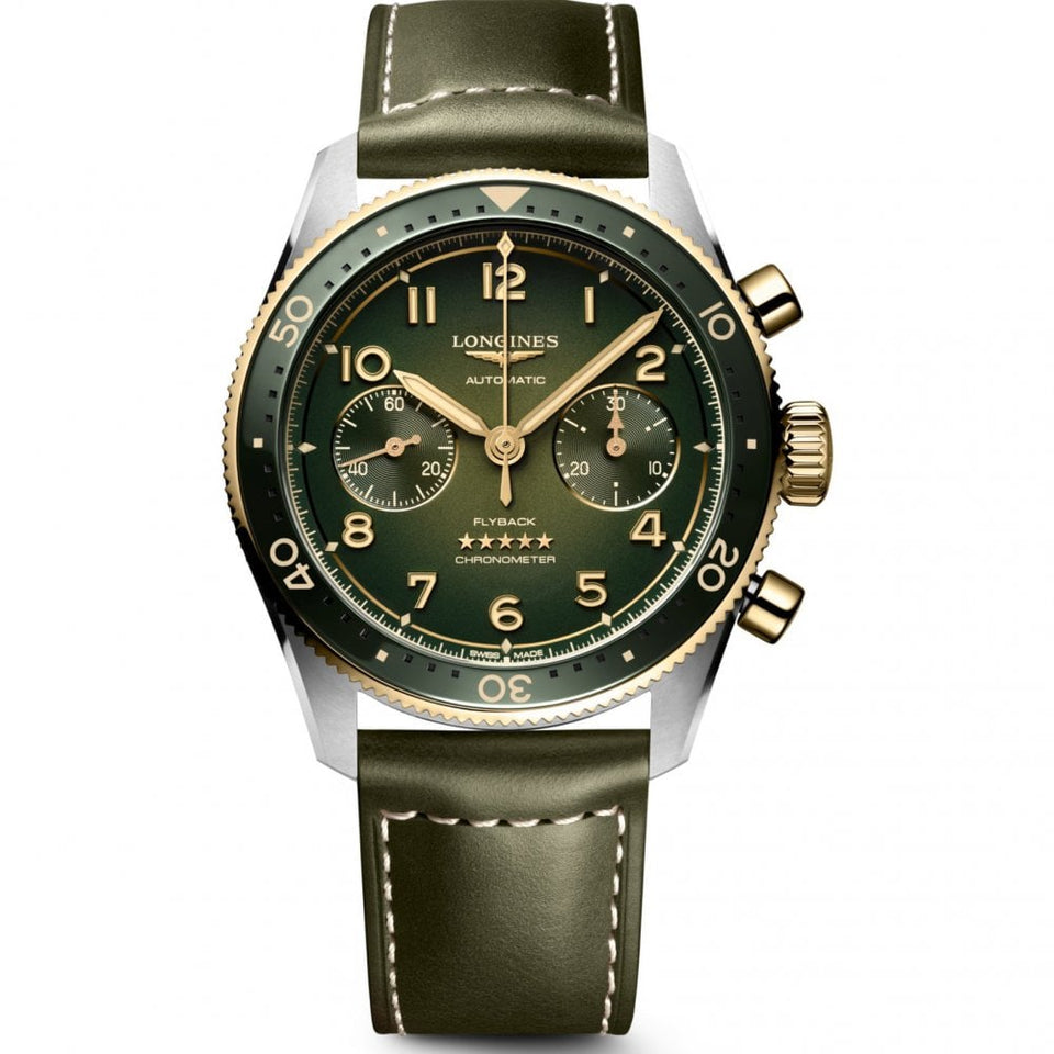 Longines Men's Green 42mm Spirit Flyback Automatic Watch