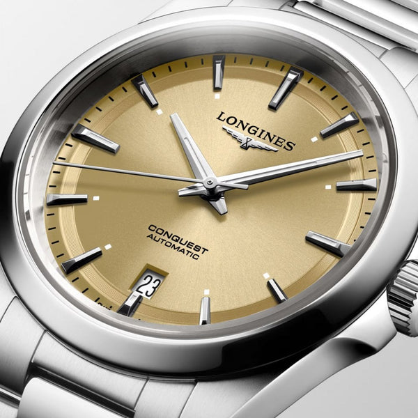 Longines Men's CONQUEST 38mm Sunray Champagne Dial Automatic Watch