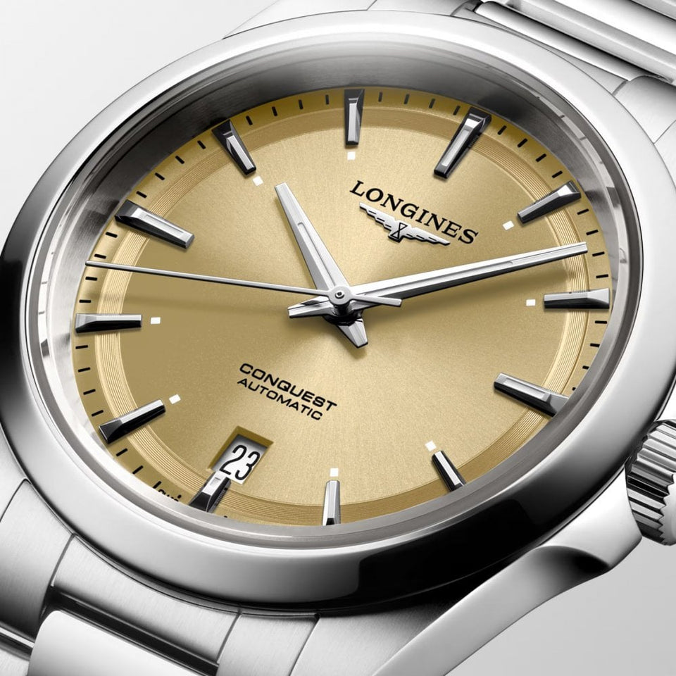 Longines Men's CONQUEST 38mm Sunray Champagne Dial Automatic Watch