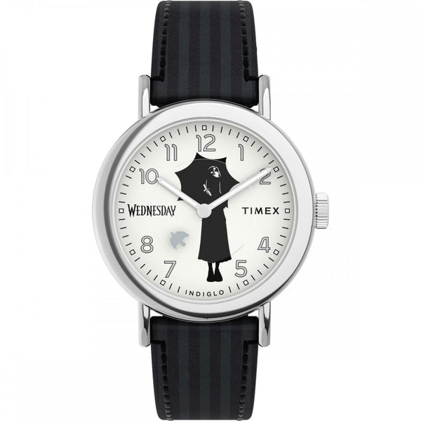 Timex Wednesday® Weekender 37mm Black Leather Strap Watch