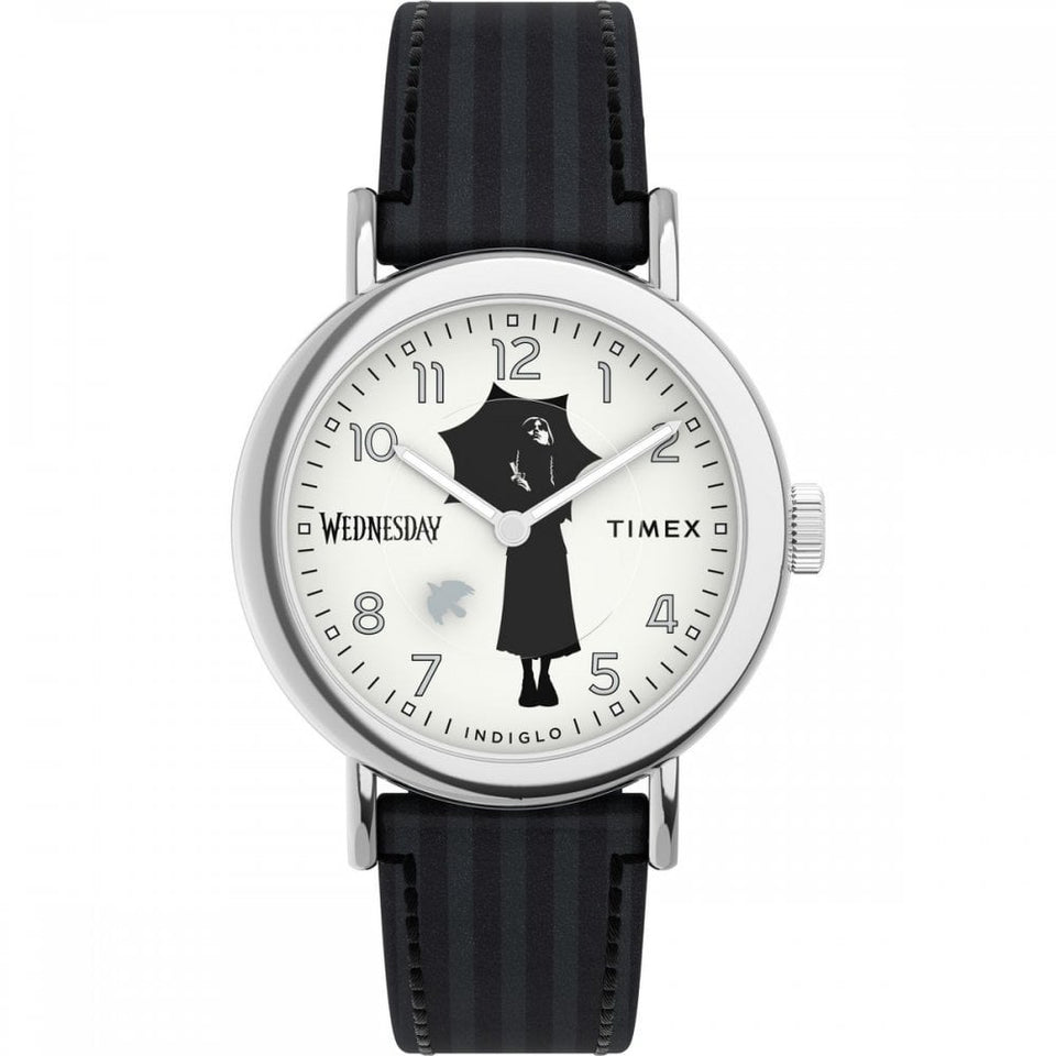 Timex Wednesday® Weekender 37mm Black Leather Strap Watch