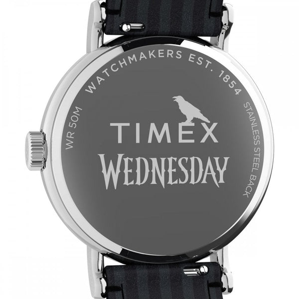 Timex Wednesday® Weekender 37mm Black Leather Strap Watch