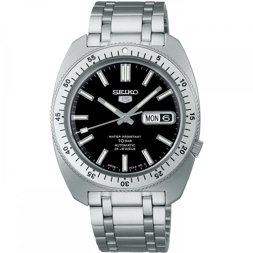Seiko 5 Sports Men's Limited Edition 'Gene Kranz' Black Dial Bracelet Watch
