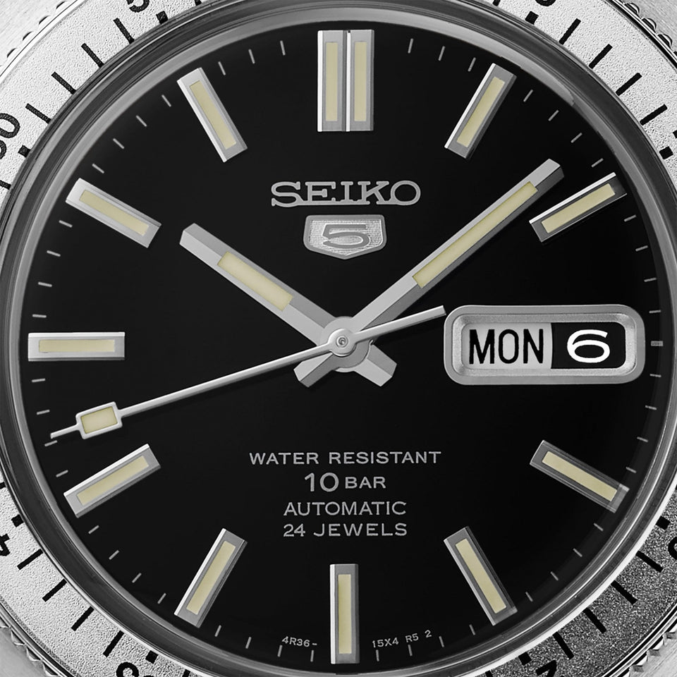 Seiko 5 Sports Men's Limited Edition 'Gene Kranz' Black Dial Bracelet Watch