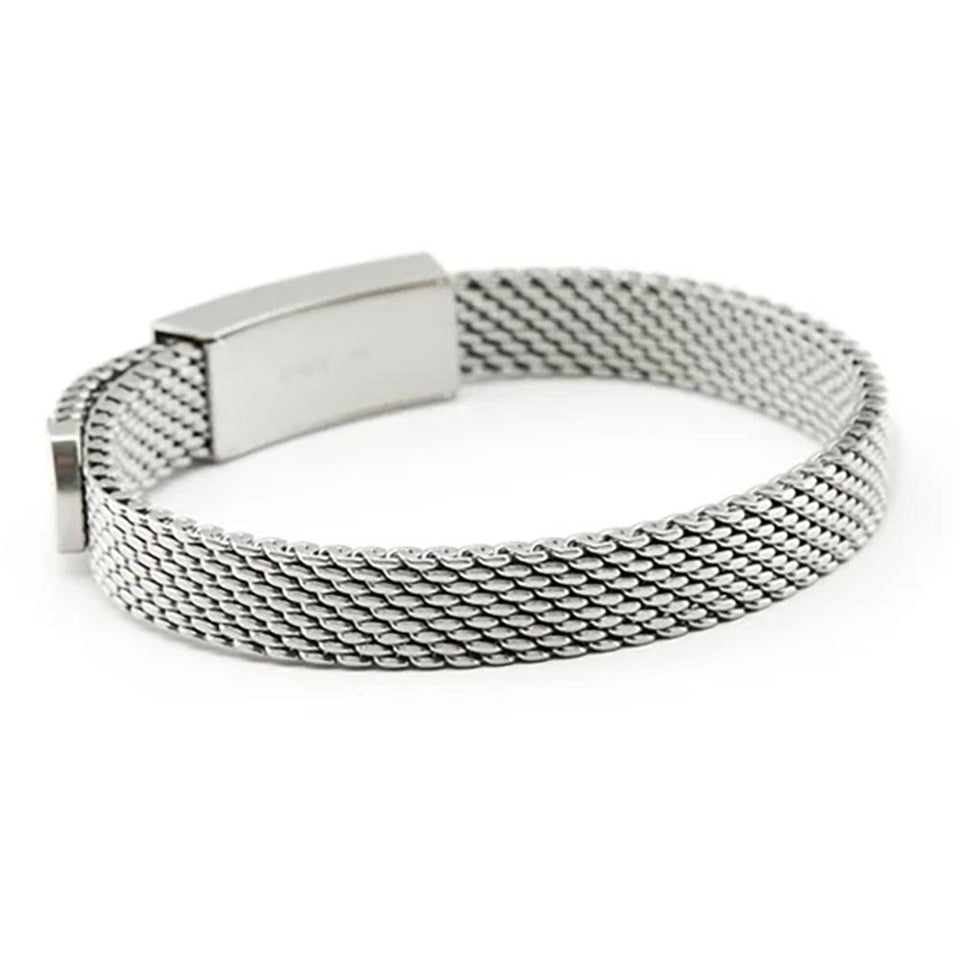 Emporio Armani Men's Eagle Logo Mesh Stainless Steel ID Bracelet