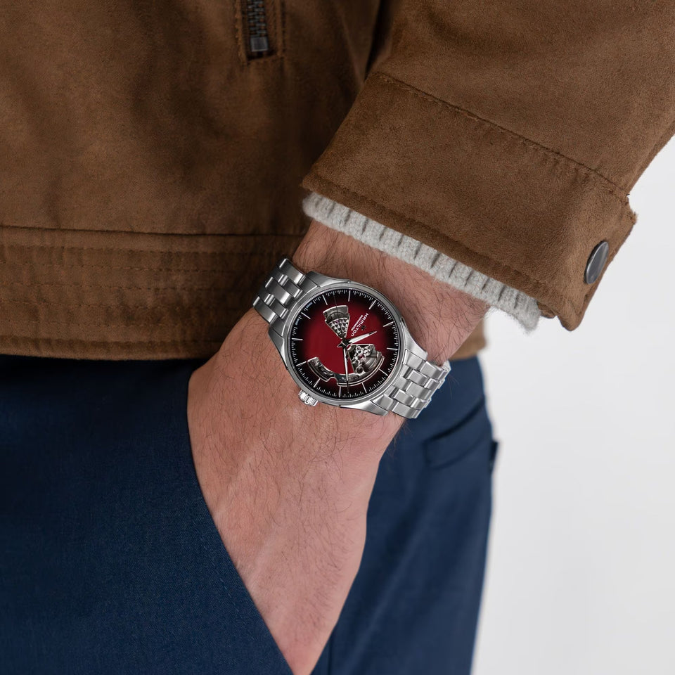 Hamilton Men's Jazmaster Automatic Red Open Heart Watch