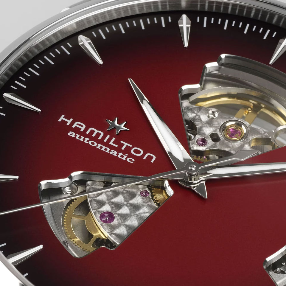 Hamilton Men's Jazmaster Automatic Red Open Heart Watch