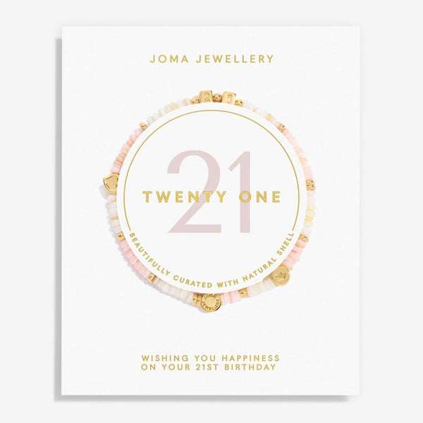 Joma Jewellery Happy Little Moments '21st Birthday' Bracelet in Gold Plating