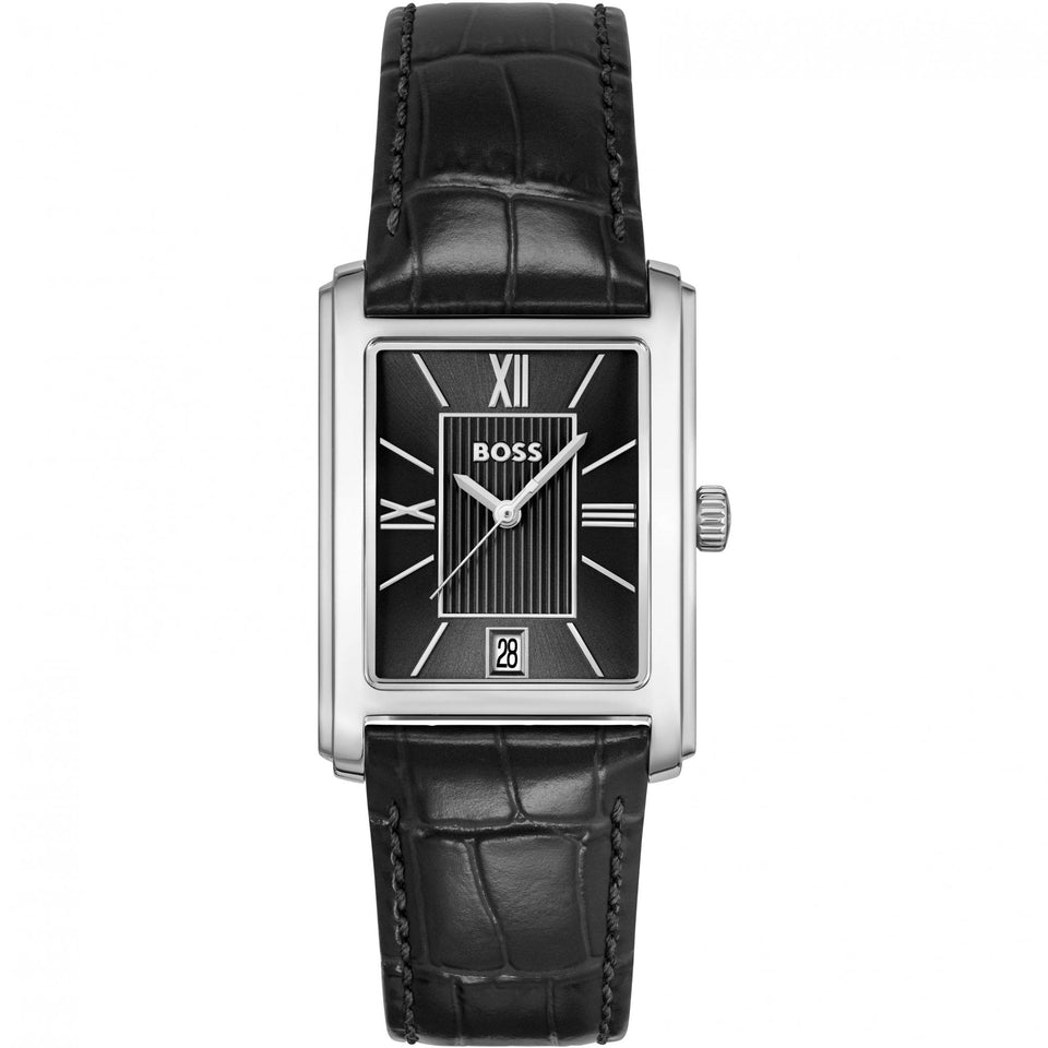 BOSS Men's PRINCIPLE DRESS Black Leather Strap Watch