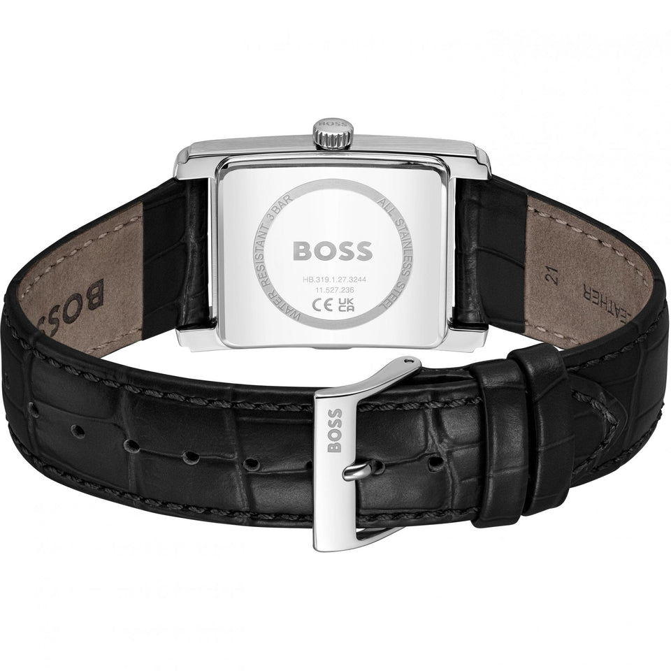 BOSS Men's PRINCIPLE DRESS Black Leather Strap Watch