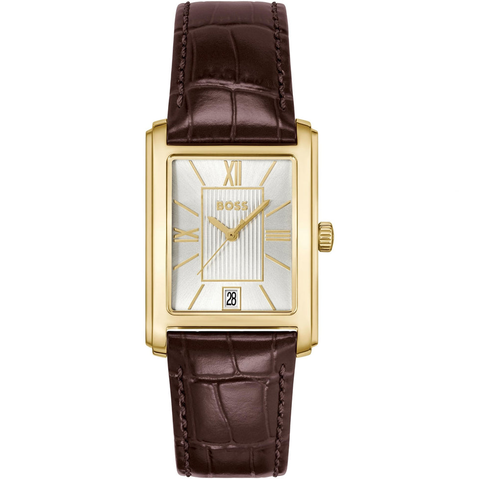 BOSS Men's PRINCIPLE DRESS Gold Toned Leather Strap Watch