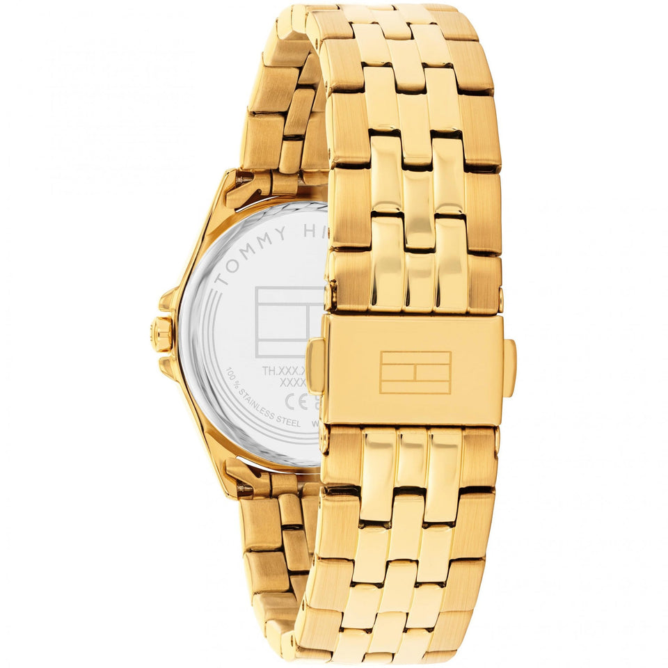 Tommy Hilfiger Ladies Jade Pink Dial Gold Toned Bracelet Watch