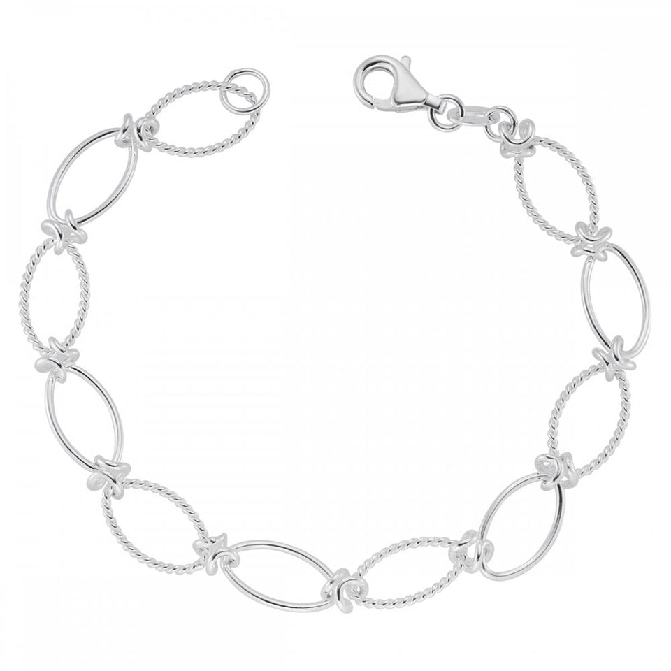 Francis & Gaye Ladies Silver Knot Join Linked Bracelet