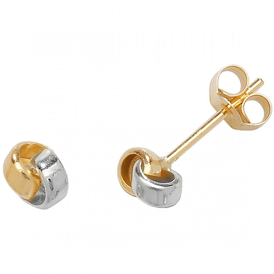 Francis & Gaye 9ct Yellow & White Gold Interlocking Stud Earrings