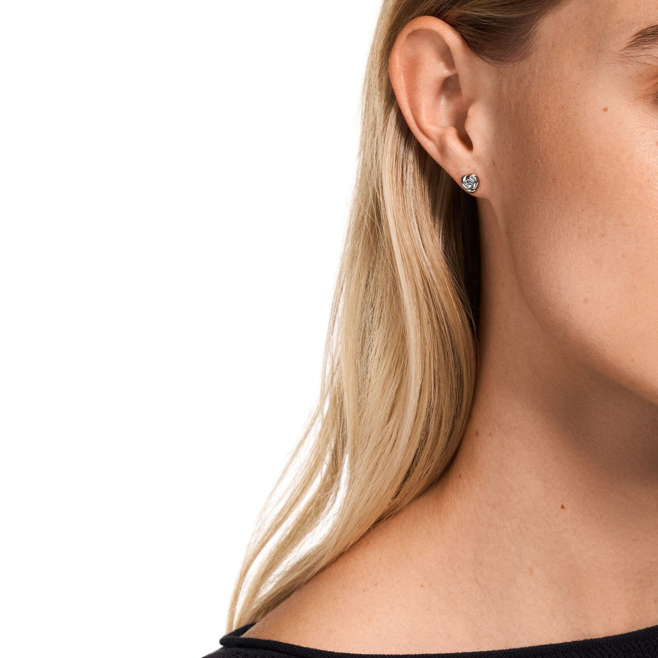 Emporio Armani Ladies Paramour Sterling Silver Knot Stud Earrings