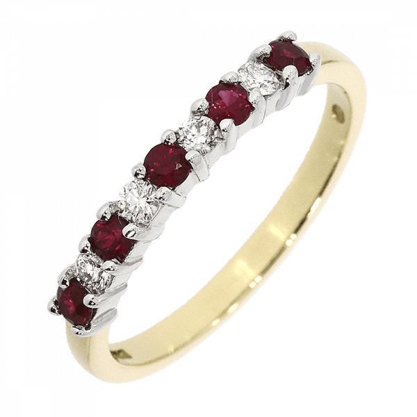 Francis & Gaye 18ct Gold 0.28ct Ruby & 0.12ct Diamond Eternity Ring