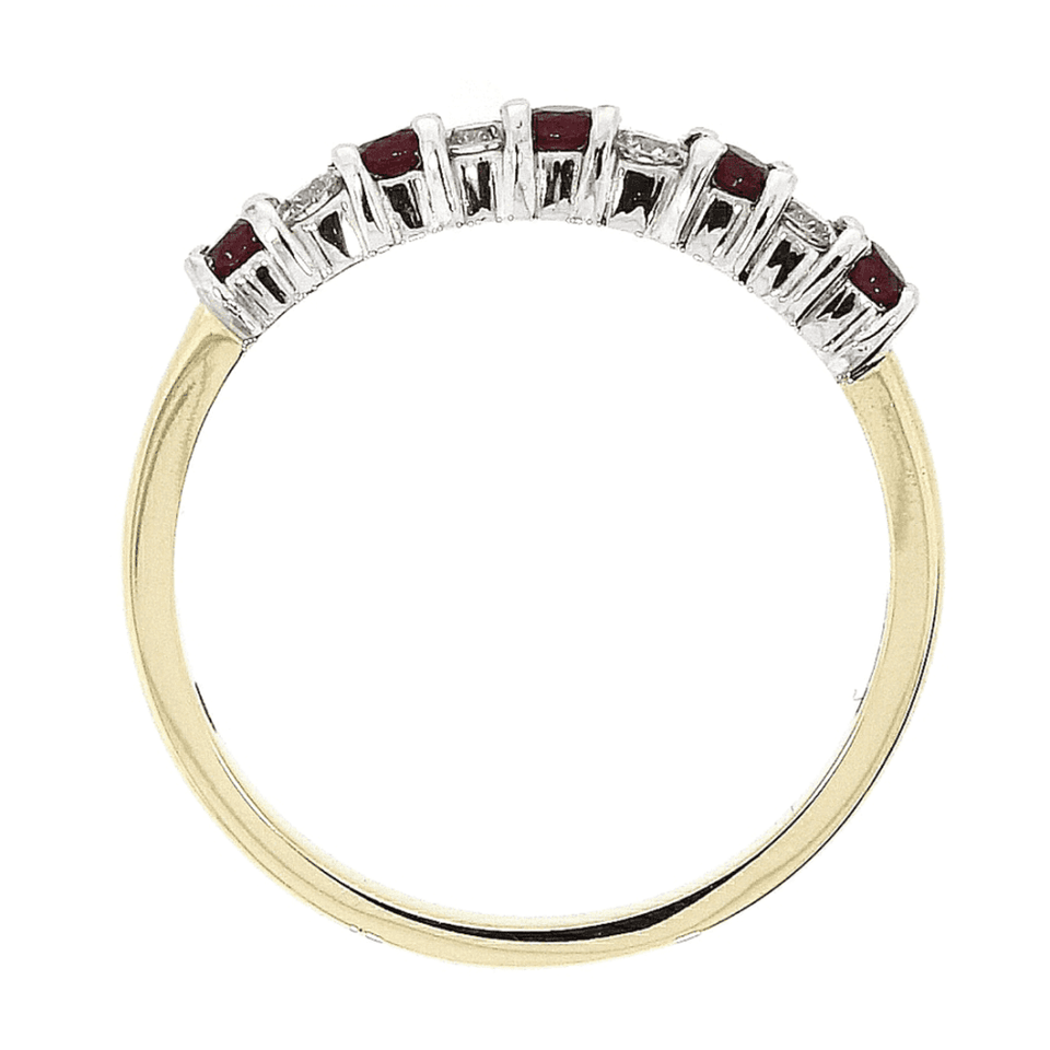 Francis & Gaye 18ct Gold 0.28ct Ruby & 0.12ct Diamond Eternity Ring