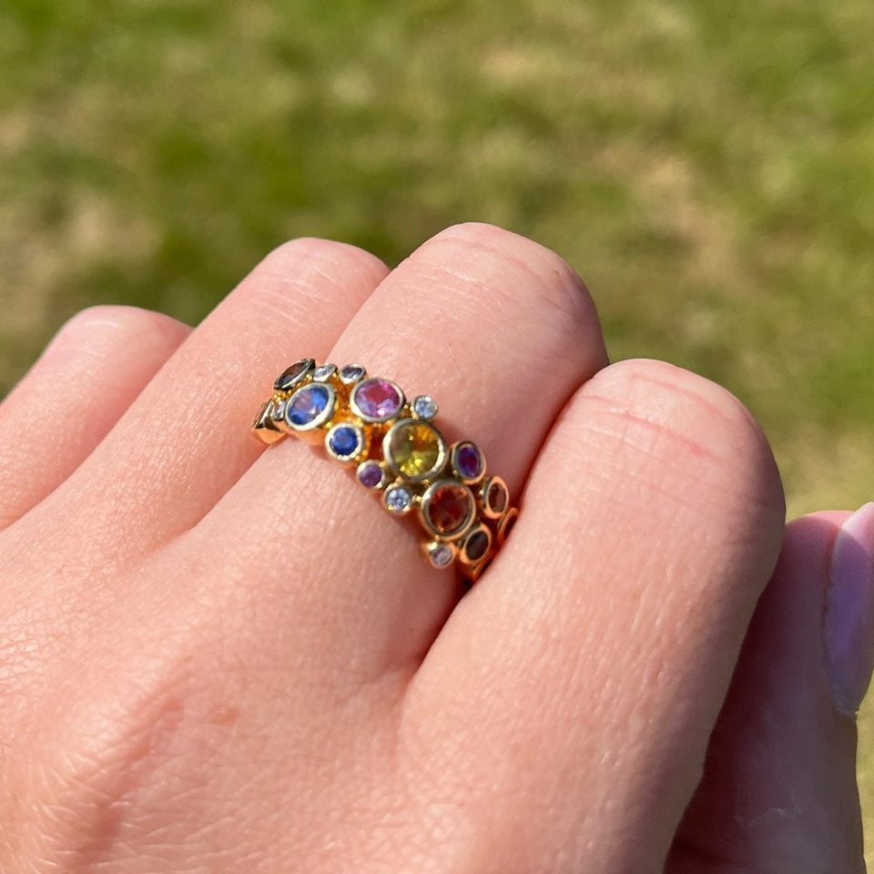 Francis & Gaye 18ct Gold Multi Sapphire & Diamond Ring