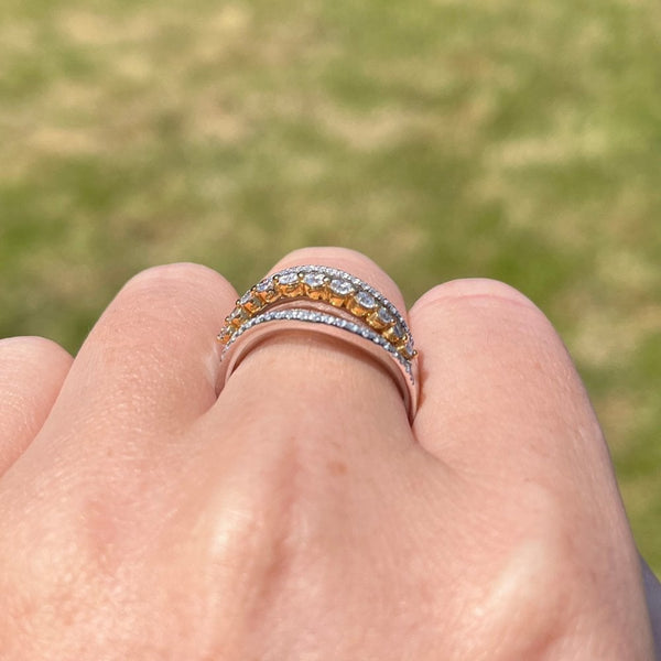 Francis & Gaye 18ct White and Yellow Gold 5 Row Ring