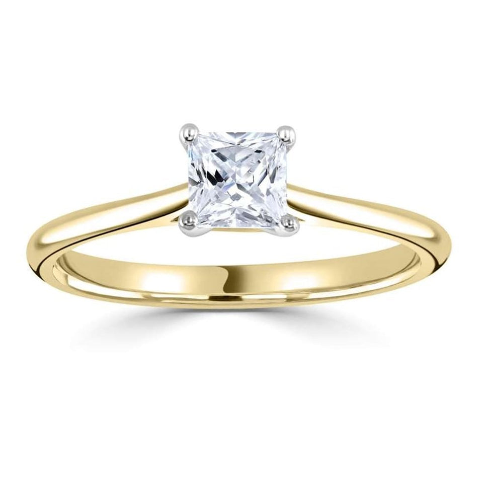 Francis & Gaye 18ct Yellow Gold .25ct Princess Cut Diamond Ring, GIA Certified