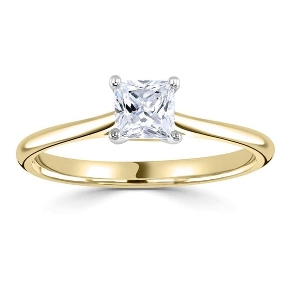 Francis & Gaye 18ct Yellow Gold .40ct Princess Cut Diamond Ring, GIA Certified